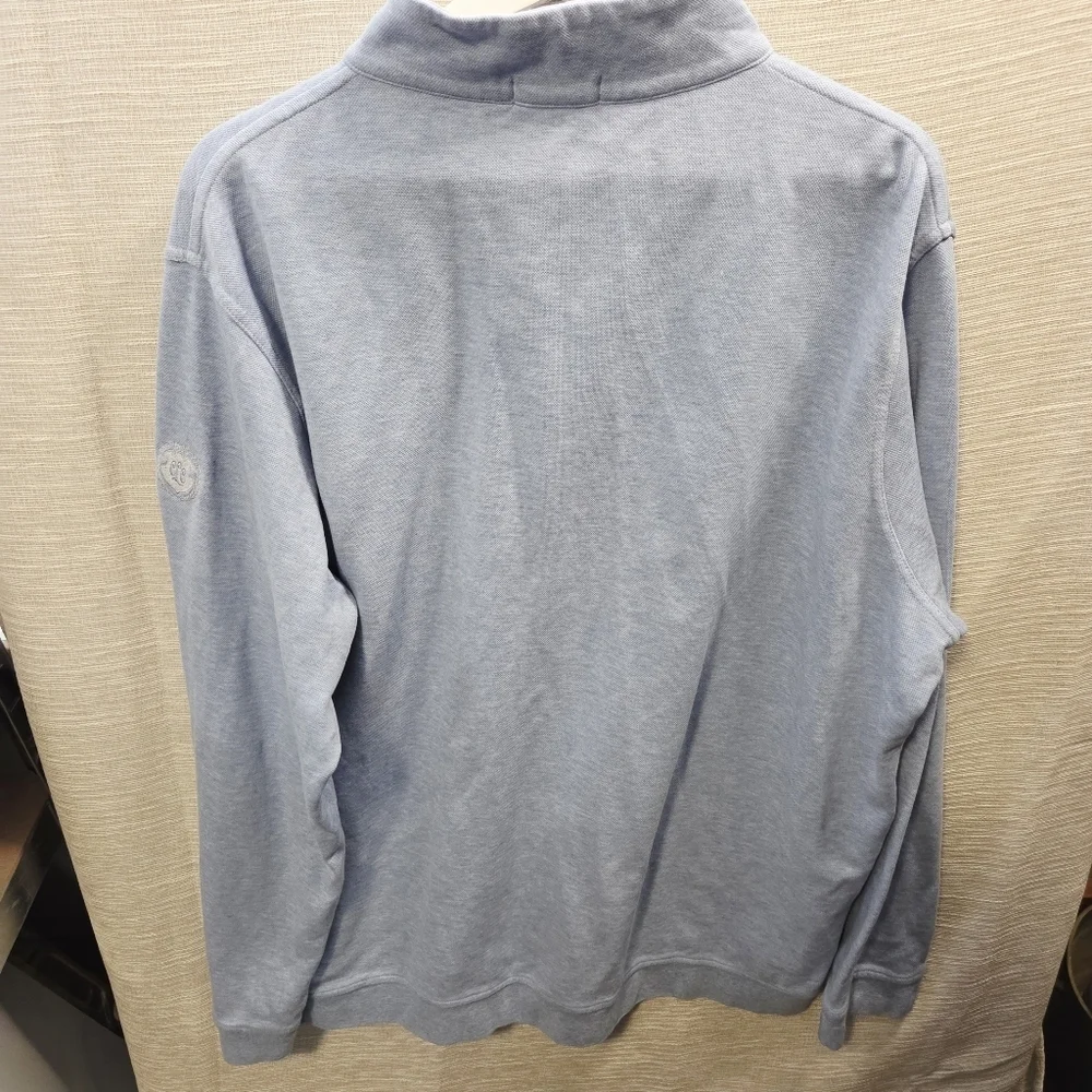 Peter Millar cotton modal baby blue quarter zip xxl